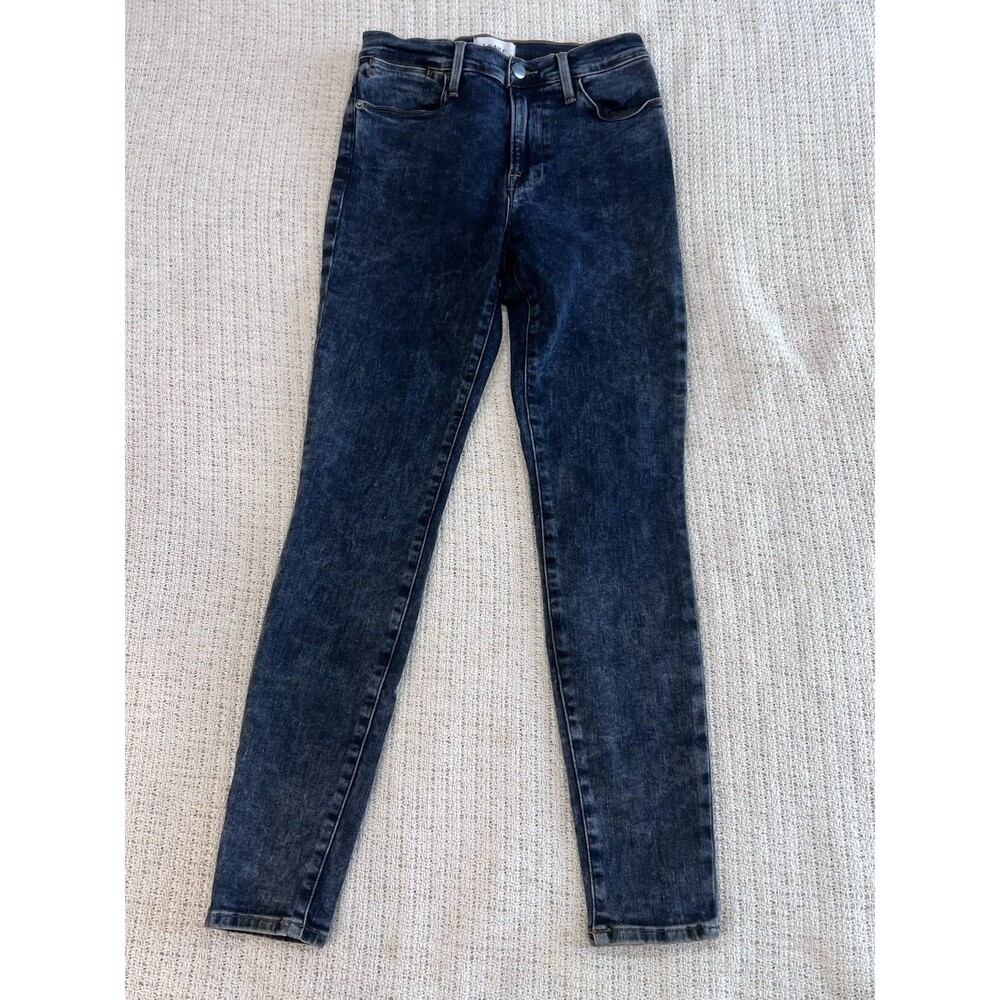 FRAME DENIM JEANS LE HIGH SKINNY Sz 27 Blue Acid Wash